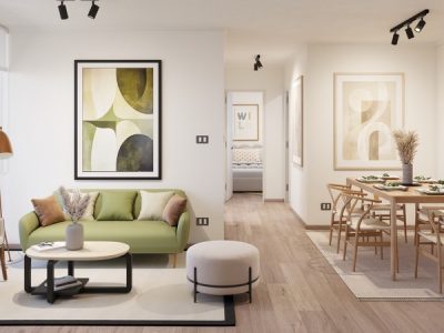 CDI - San Ramon_Depto T1A_Living Comedor Corte_v00